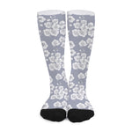 Drawing Orchid Pattern Print Long Socks