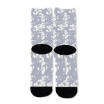 Drawing Orchid Pattern Print Long Socks