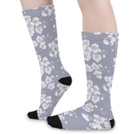 Drawing Orchid Pattern Print Long Socks