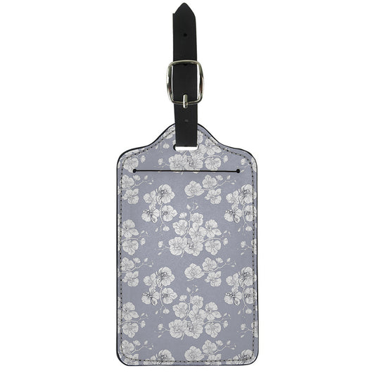 Drawing Orchid Pattern Print Luggage Tag