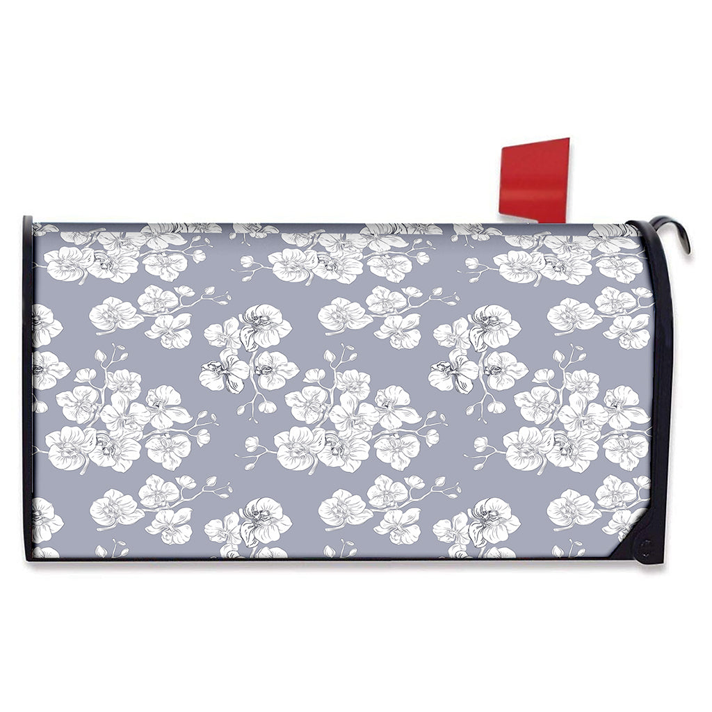 Drawing Orchid Pattern Print Mailbox Cover