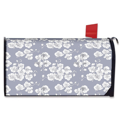 Drawing Orchid Pattern Print Mailbox Cover