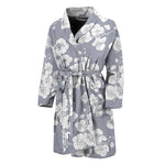 Drawing Orchid Pattern Print Men's Bathrobe