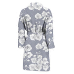 Drawing Orchid Pattern Print Men's Bathrobe