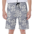 Drawing Orchid Pattern Print Men's Beach Shorts