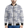 Drawing Orchid Pattern Print Men's Bomber Jacket