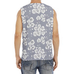 Drawing Orchid Pattern Print Men's Fitness Tank Top
