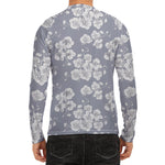 Drawing Orchid Pattern Print Men's Long Sleeve Rash Guard