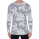 Drawing Orchid Pattern Print Men's Long Sleeve T-Shirt