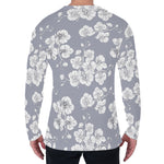 Drawing Orchid Pattern Print Men's Long Sleeve T-Shirt