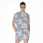 Drawing Orchid Pattern Print Men's Rompers