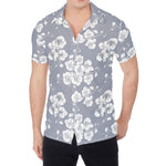 Drawing Orchid Pattern Print Men's Shirt