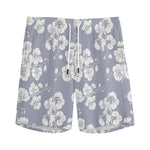 Drawing Orchid Pattern Print Men's Sports Shorts