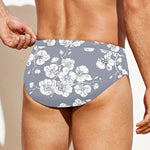 Drawing Orchid Pattern Print Men's Swim Briefs