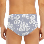 Drawing Orchid Pattern Print Men's Triangle Swim Briefs