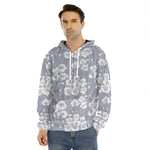 Drawing Orchid Pattern Print Men's Velvet Pullover Hoodie