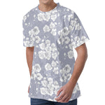 Drawing Orchid Pattern Print Men's Velvet T-Shirt