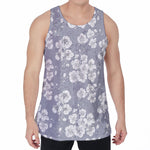 Drawing Orchid Pattern Print Men's Velvet Tank Top