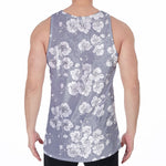 Drawing Orchid Pattern Print Men's Velvet Tank Top
