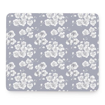 Drawing Orchid Pattern Print Mouse Pad