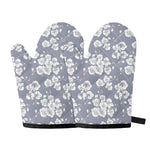 Drawing Orchid Pattern Print Oven Mitts