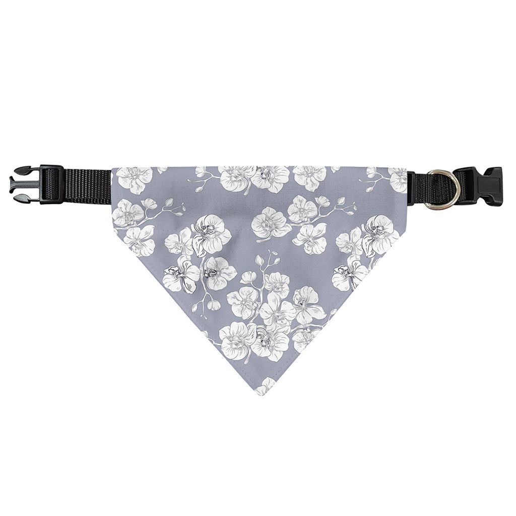 Drawing Orchid Pattern Print Over The Collar Dog Bandana