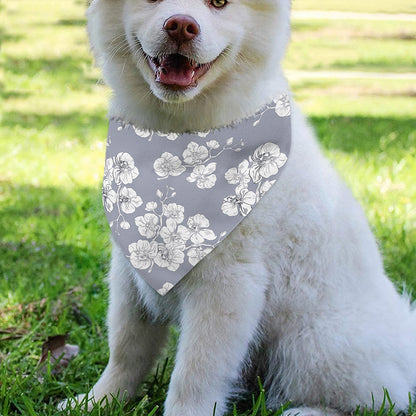 Drawing Orchid Pattern Print Over The Collar Dog Bandana