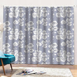 Drawing Orchid Pattern Print Pencil Pleat Curtains