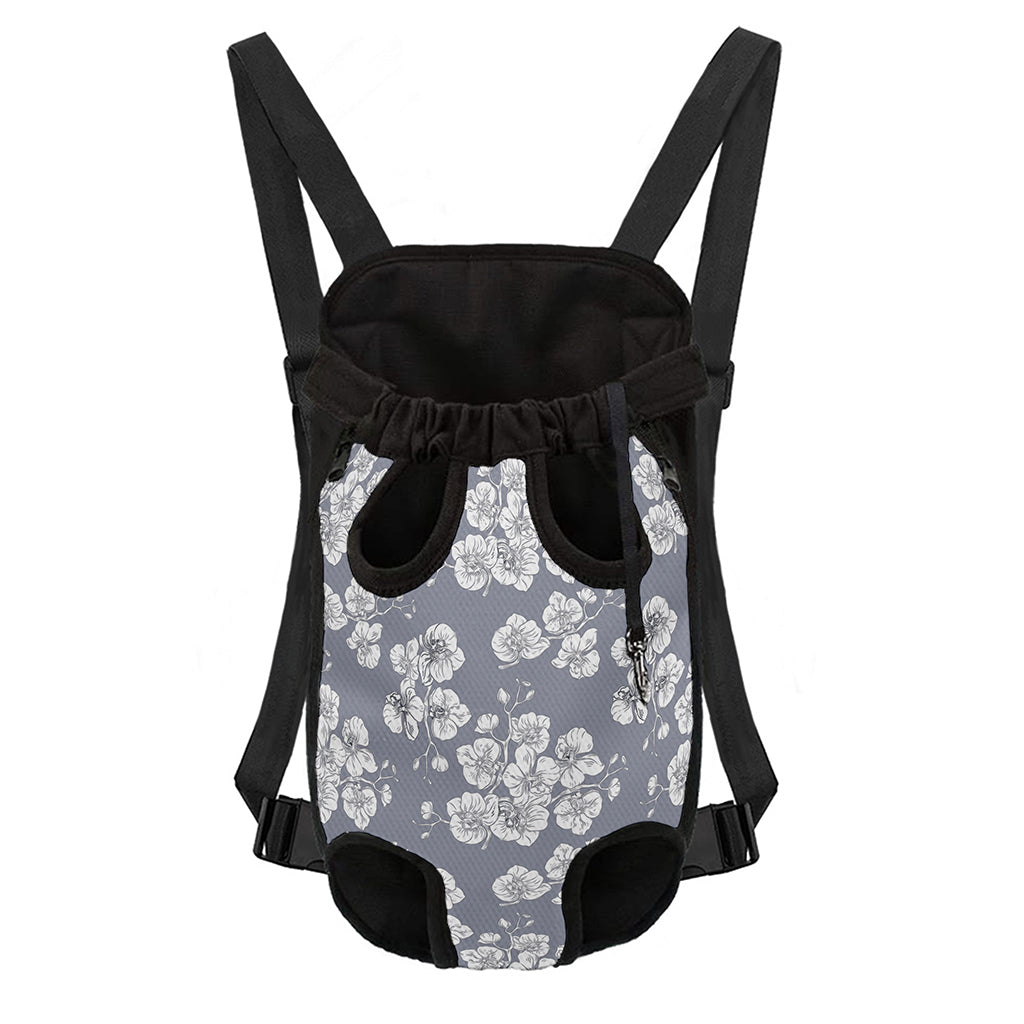 Drawing Orchid Pattern Print Pet Carrier Backpack