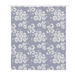 Drawing Orchid Pattern Print Polyester Shower Curtain