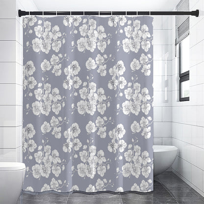 Drawing Orchid Pattern Print Premium Shower Curtain