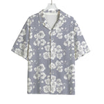 Drawing Orchid Pattern Print Rayon Hawaiian Shirt