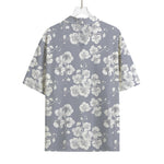 Drawing Orchid Pattern Print Rayon Hawaiian Shirt