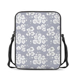 Drawing Orchid Pattern Print Rectangular Crossbody Bag