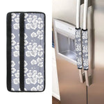 Drawing Orchid Pattern Print Refrigerator Handle Covers