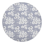 Drawing Orchid Pattern Print Round Blanket