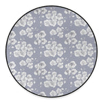 Drawing Orchid Pattern Print Round Floor Mat