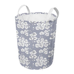 Drawing Orchid Pattern Print Round Laundry Basket