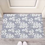 Drawing Orchid Pattern Print Rubber Doormat
