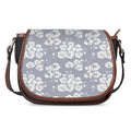 Drawing Orchid Pattern Print Saddle Bag