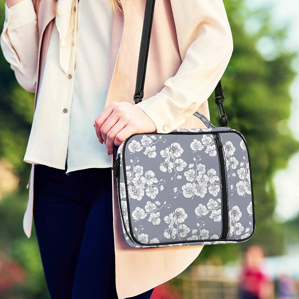 Drawing Orchid Pattern Print Shoulder Strap Bible Bag