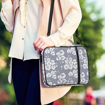 Drawing Orchid Pattern Print Shoulder Strap Bible Bag