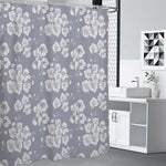Drawing Orchid Pattern Print Shower Curtain