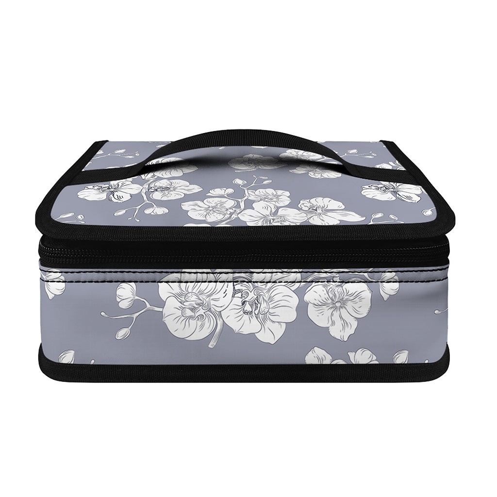 Drawing Orchid Pattern Print Small Lunch Bag