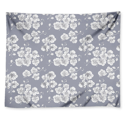 Drawing Orchid Pattern Print Tapestry