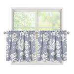 Drawing Orchid Pattern Print Tier Curtains