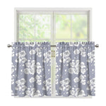 Drawing Orchid Pattern Print Tier Curtains