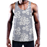 Drawing Orchid Pattern Print Training Tank Top