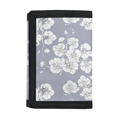Drawing Orchid Pattern Print Trifold Wallet