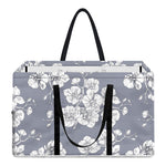 Drawing Orchid Pattern Print Utility Tote Bag